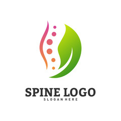 Nature Spine logo design concept vector. Chiropractic logo template. Medical Spine Leaf Logo vector