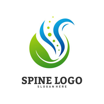 Nature Spine logo design concept vector. Chiropractic logo template. Medical Spine Leaf Logo vector