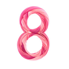 Alphabet candy twisted style art and illustration digit eight. 3D