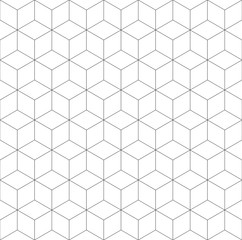 Motif géométrique sans soudure. Texture hexagonale cubique. Fond de maille de losange.