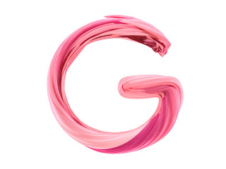 Alphabet candy twisted style art and illustration letter G. 3D