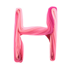 Alphabet candy twisted style art and illustration letter H. 3D