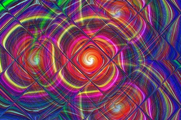 Fototapeta na wymiar abstract fractal background, wallpaper with a curved digital colorful spiral