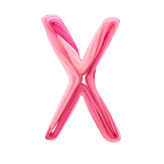 Alphabet candy twisted style art and illustration letter X. 3D