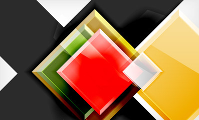 Bright colorful square shape blocks geometrical background