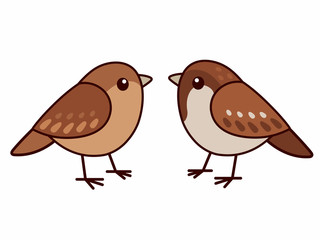 Male and female sparrows