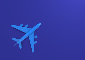 Fototapeta na wymiar Model plane,airplane on blue background.Banner for travel Vector.