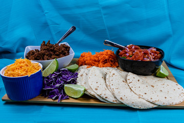 Serve yourself taco platter ready to dig in. Calgary, Alberta, Canada