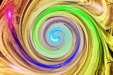 abstract fractal background, wallpaper with a curved digital colorful spiral