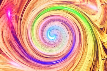 abstract fractal background, wallpaper with a curved digital colorful spiral