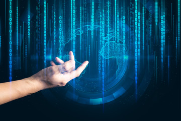 global digital technology ai robotic and network cyber connect concept, deep learning, server...