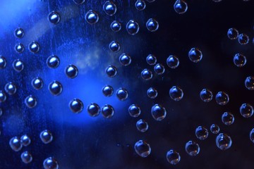 water drops on blue background
