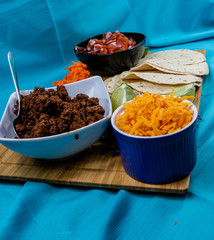 Serve yourself taco platter ready to dig in. Calgary, Alberta, Canada
