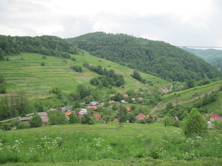 Naklejka premium village in the mountains