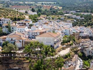Fototapeta na wymiar Top view of Olvera village, one of the beautiful white villages of Andalusia, Spain