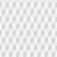 Grayscale 3d Cubes minimal, repeatable pattern simple seamless, spatial geometry, vector graphics