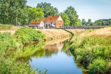 Fototapeta na wymiar Countryside with The Nete River in Belgium. 
