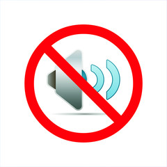 sign no sound mute symbol icon