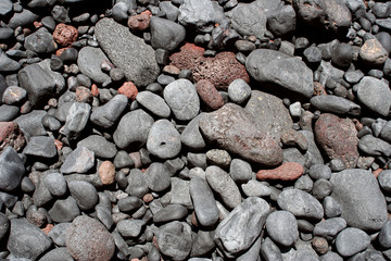 stones of lava at the beach of verodal, el Hierro