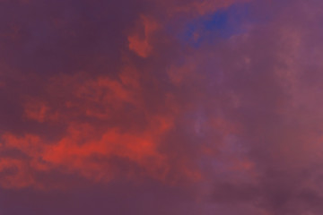 Colorful dramatic sky with cloud at sunset