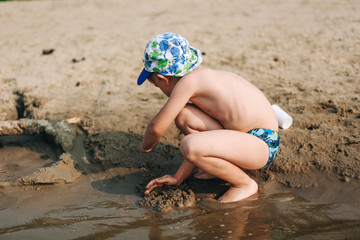 child boy emotions beach summer active entertainment