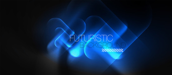 Neon glowing techno lines, hi-tech futuristic abstract background template