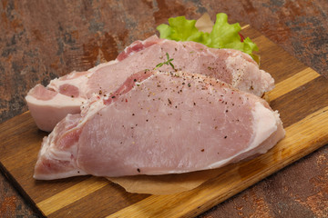 Raw pork meat steak for grill