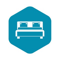 Double bed icon. Simple illustration of bed vector icon for web