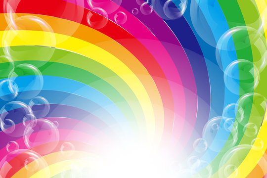 #Background #wallpaper #Vector #Illustration #design #free #free_size #charge_free #colorful #color rainbow,show business,entertainment,party,image  背景素材壁紙,イラスト,楽しいパーティー,虹色,渦巻き,シャボン玉,放射光,輝き,無料,フリーサイズ