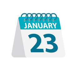 January 23 - Calendar Icon. Vector illustration of one day of month. Desktop Calendar Template