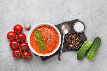 Cold gazpacho soup