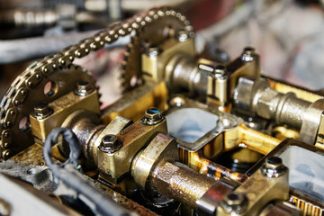 The timing chain, timing mechanism, engine repair.