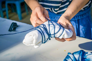 Process dye  indigo fabric  color.