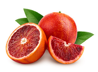 red blood orange, isolated on white background, clipping path, full depth of field