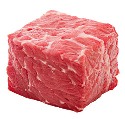 meat, beef, cube, isolated on white background, clipping path, full depth of field