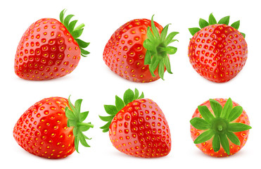strawberry isolated on white background, clipping path, full depth of field, high quality photo
