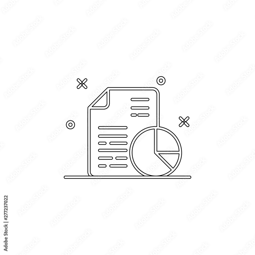 Poster report on paper pie icon. element of business charts for mobile concept and web apps icon. outline, 