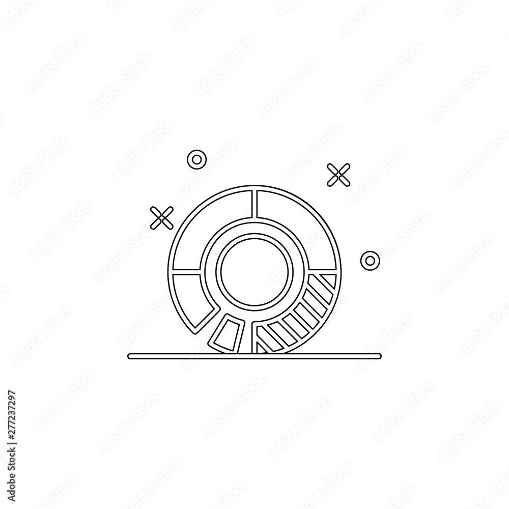 Poster diagram pie icon. element of business charts for mobile concept and web apps icon. outline, thin lin