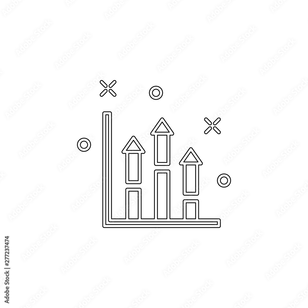 Poster diagram with arrows icon. element of business charts for mobile concept and web apps icon. outline, 