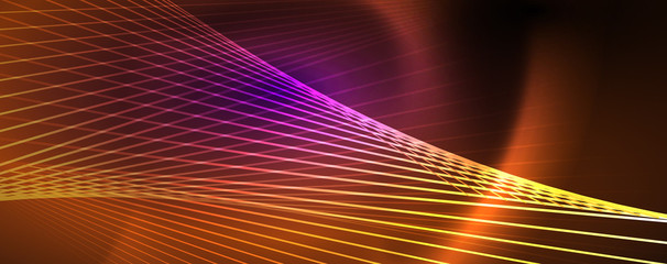 Color light with lines, outer space background, bright rays