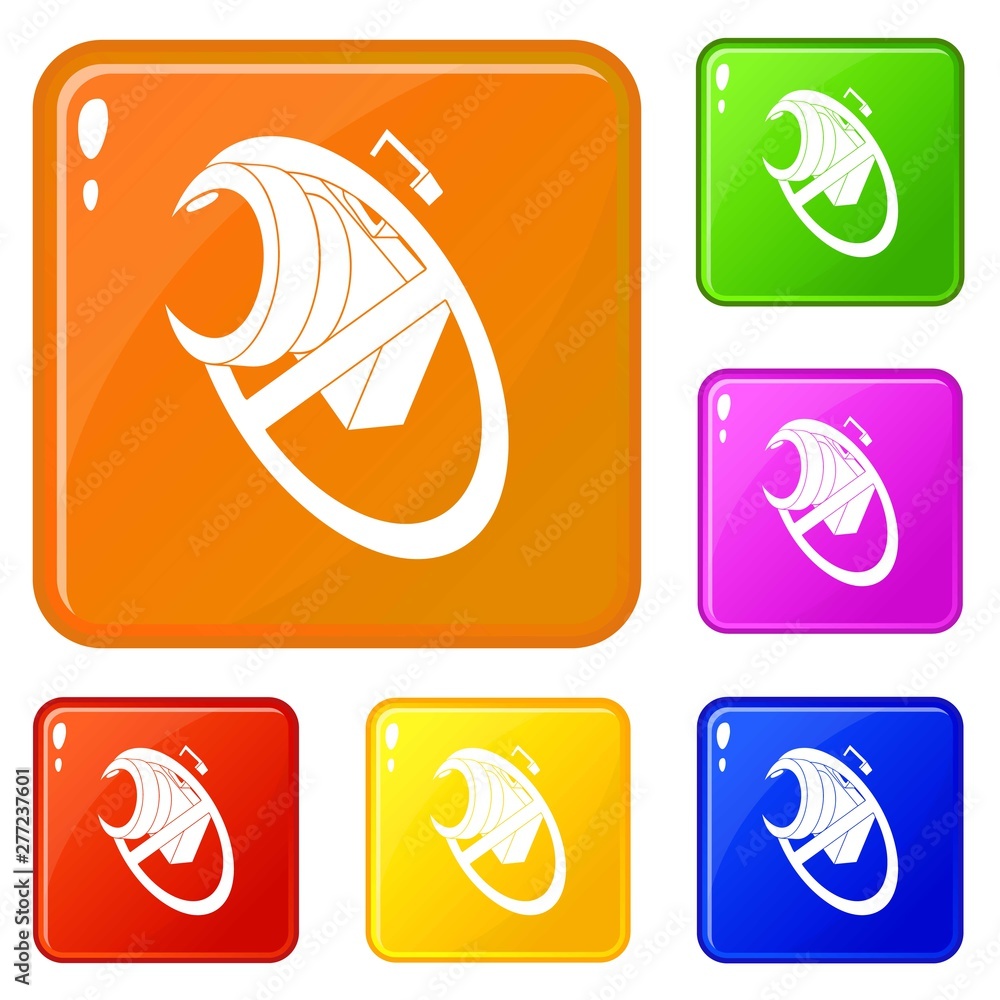 Aufkleber no camera icons set collection vector 6 color isolated on white background