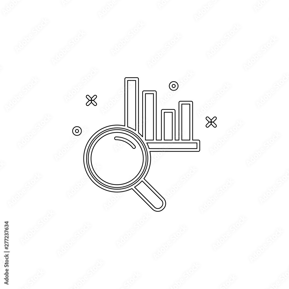 Poster looks at the diagram report icon. element of business charts for mobile concept and web apps icon. o