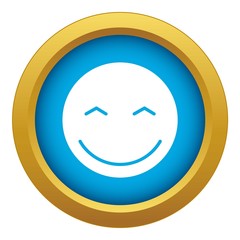 Smiling emoticon blue vector isolated on white background for any design