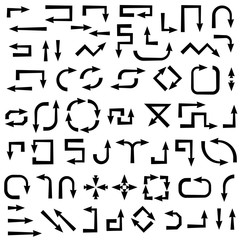 Arrows. Black flat icons collection