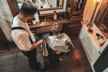 Man at hair salon.