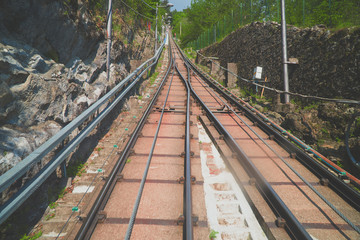 Fototapeta premium Como Brunate funicular railway in Italy.