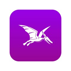 Pterosaurs dinosaur icon digital purple for any design isolated on white vector illustration