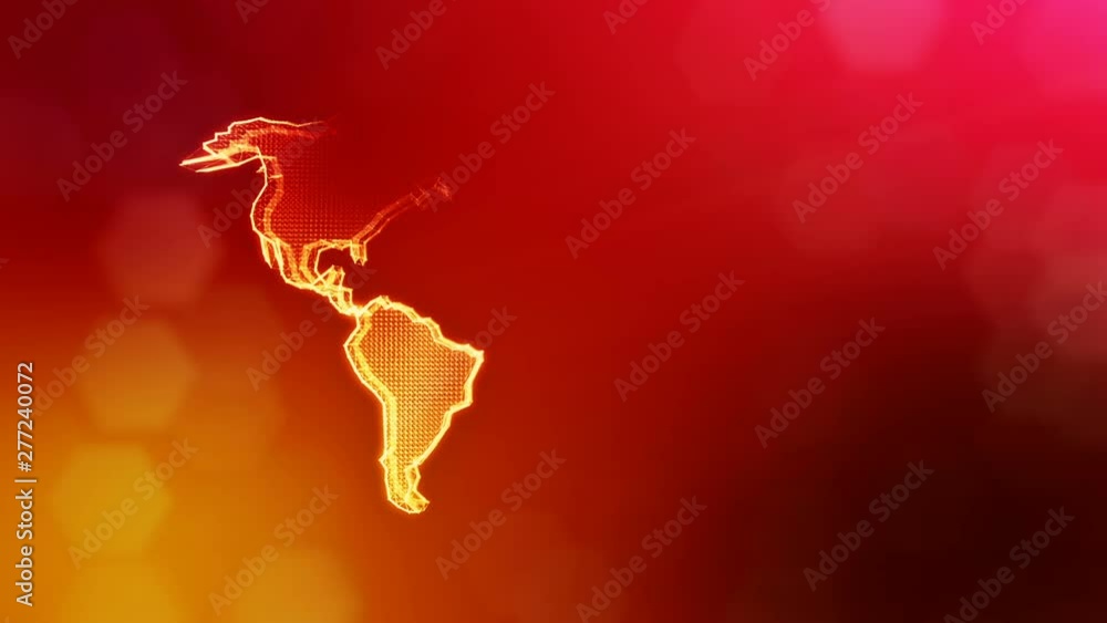 Aufkleber icon of america. background made of glow particles as vitrtual hologram. 3d seamless animation with 