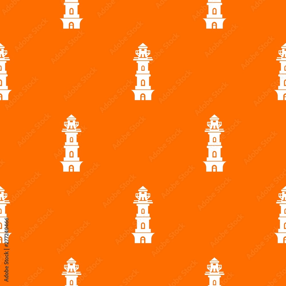 Poster coast lighthouse pattern vector orange for any web design best