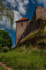 Fototapeta premium Pecka castle in hot summer sunny day in east Bohemia